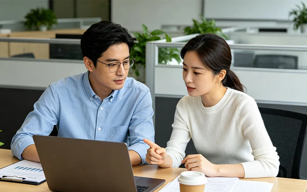 Business consultant meeting with a client