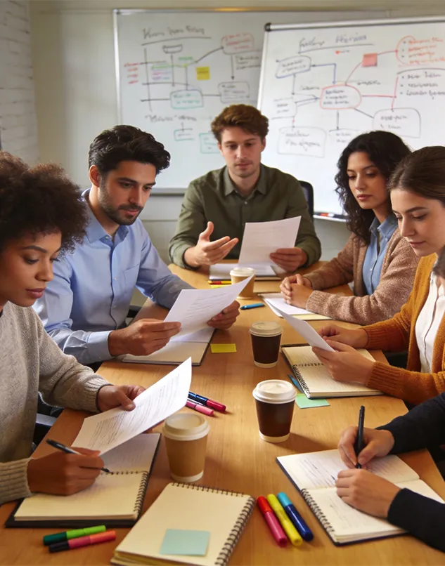 Consultants planning a business strategy
