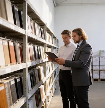 Business team reviewing a tablet